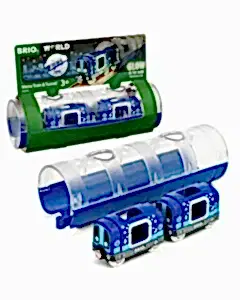 Brio Karanlıkta Parlayan Metro Treni ve Tünel