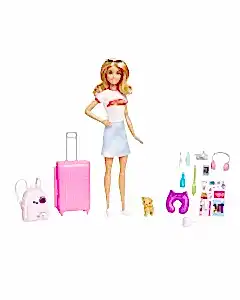Barbie Seyahatte Bebeği ve Aksesuarları HJY18
