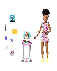 Barbie Bebek Bakıcılığı Oyun Seti HTK34
