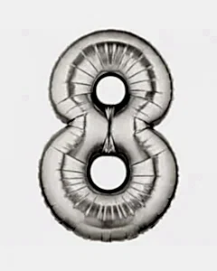 8 Numara Silver Folyo Balon
