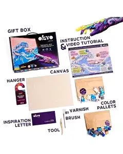 OKTO The Great Wave of Kanagawa 3D Duyusal Sanat Seti