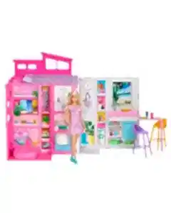 Barbie Portatif Tatil Evi Bebek ve Oyun Seti HRJ77