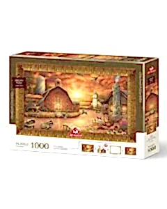 Gün Batımı Yolculuğu Çerçeveli Puzzle 1000 Parça