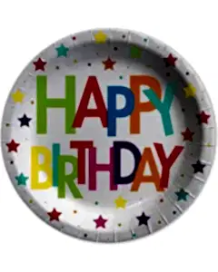 Superstar Happy Birthday Kağıt Tabak 23 Cm 8 Adet