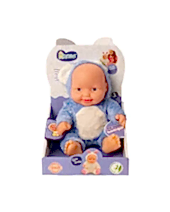 Ayı Kostümlü Sesli Roza Et Bebek Mavi