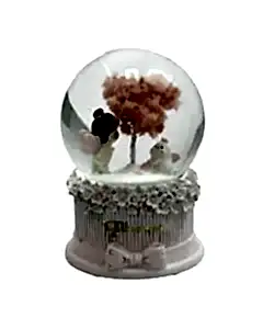 Kanatlı Melek Işıklı Kar Küresi