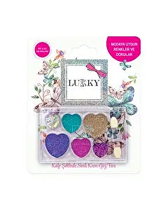 Lukky 6 Renkli̇ Yıldız Desenli Parıltılı Göz Farı Paleti̇ ve Fırçası