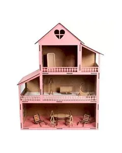 Ahşap Kalpli Ev 15 Parça