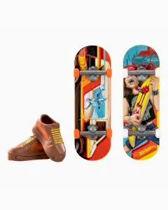 Hot Wheels Skate Retro Temalı İkili Parmak Kaykay ve Ayakkabı Paketleri HXL20