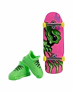 Hot Wheels Skate Neon Temalı Parmak Kaykay ve Ayakkabı Paketi Skel-Rad HPG27