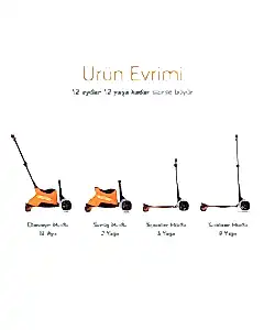 SmarTrike Xtend Büyüyebilen Ride On Scooter Turuncu