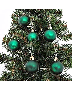 Ağaç Süsleme Topları 6'lı Set Mat Yeşil 4 Cm