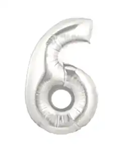 6 Numara Silver Folyo Balon
