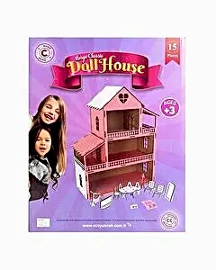 Ahşap Kalpli Ev 15 Parça