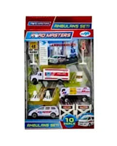 Metal Ambulans Seti 10 Parça