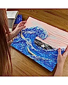 OKTO The Great Wave of Kanagawa 3D Duyusal Sanat Seti