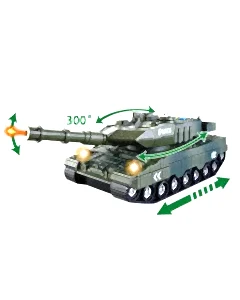 Sür Gitsin Sesli Işıklı Yeşil Askeri Tank