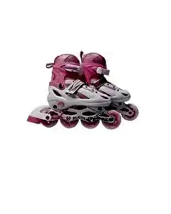 Işıklı 4 Tekerlekli Ayarlanabilir Paten Pembe 34-37