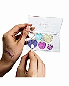 Lukky 6 Renkli̇ Yıldız Desenli Parıltılı Göz Farı Paleti̇ ve Fırçası