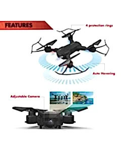 Foldable Drone Işıklı USB Şarjlı Kameralı Uzaktan Kumandalı Drone