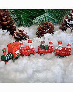 Yılbaşı Ahşap Süslü Tren 4