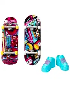Hot Wheels Skate Retro Temalı İkili Parmak Kaykay ve Ayakkabı HXL18