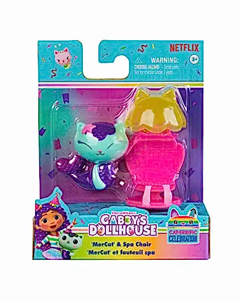 Gabby’s Dollhouse Mercat & Spa Chair Figür ve Aksesuar Seti