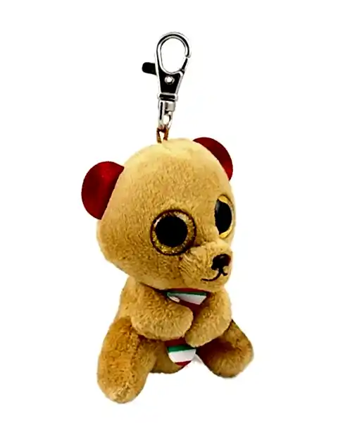 TY Beanie Boos Bella Brown Bear W/Candy Cane Clip