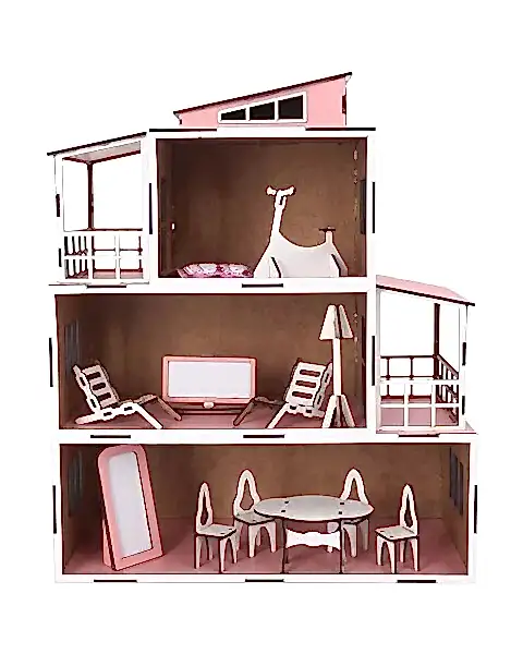 Ahşap Bebek Evi 2 15 Parça