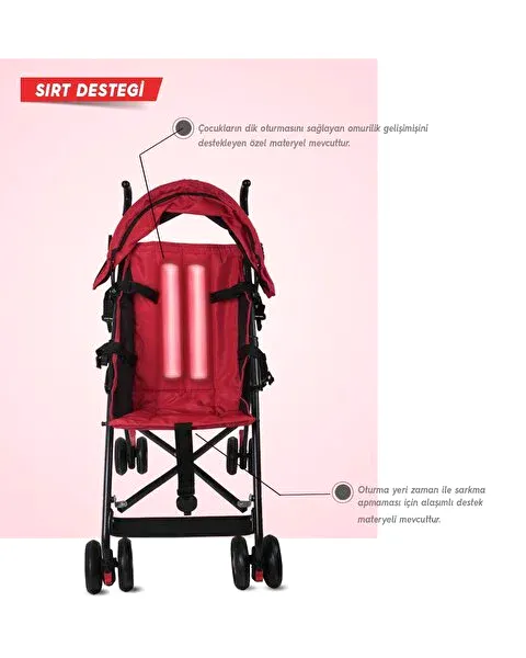 Rival Tokyo Baston Bebek Arabası Kırmızı RV108