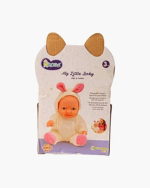 Tavşanlı Kostümlü Sesli Roza Et Bebek Kırmızı