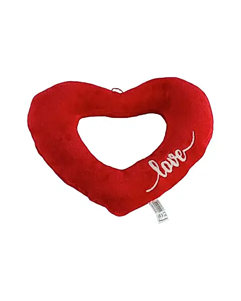 Love Nakışlı Kalpli Yastık 35 Cm Peluş