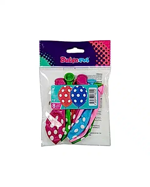 Puantiye Baskılı Karışık Balon 8’li