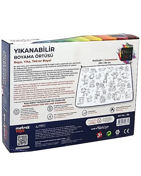 Matrax Oyuncak Boyama Halısı ve 12'li Boya Kalemi Seti
