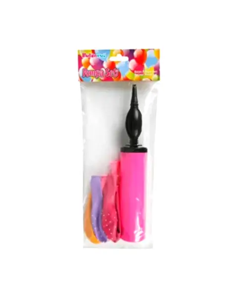 Parti Balon Pompa Seti Pembe