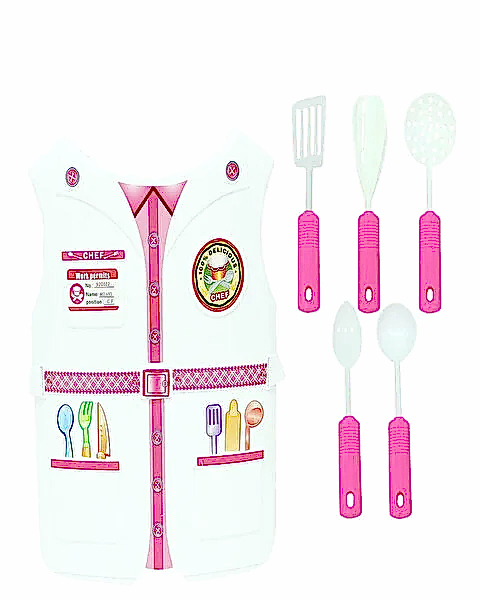 Kartela Kostümlü Kız Çocuk Aşçı Set