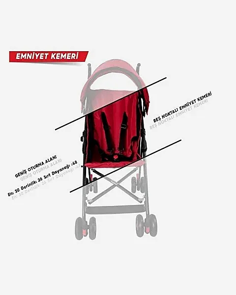 Rival Tokyo Baston Bebek Arabası Kırmızı RV108