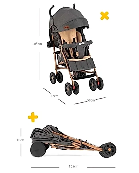 Rival Sweet Tam Yatar Baston Bebek Arabası Gold Antrasit RV111