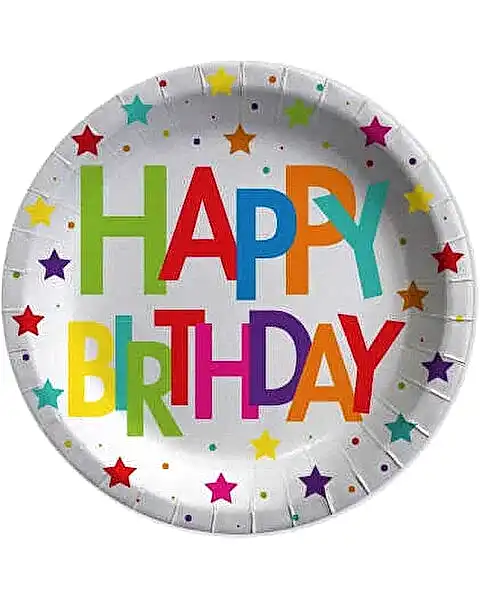 Superstar Happy Birthday Kağıt Tabak 23 Cm 8 Adet
