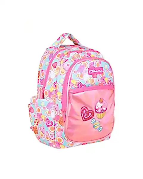 Kaukko Kids Aynalı Nakışlı Cupcake Pembe Okul Çantası