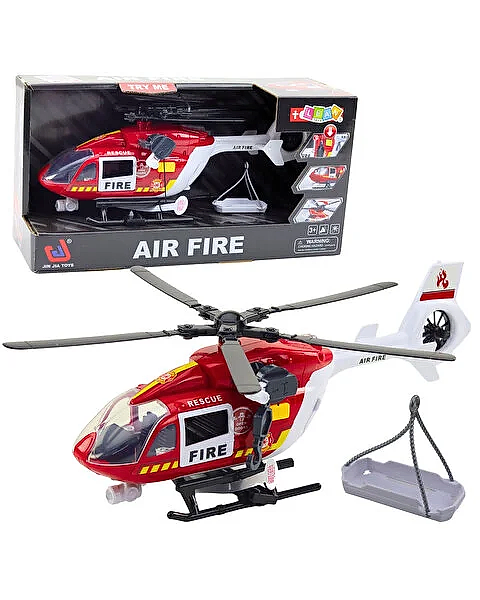 Pervaneli Işıklı ve Sesli Sürtmeli İtfaiye Helikopteri 30 Cm