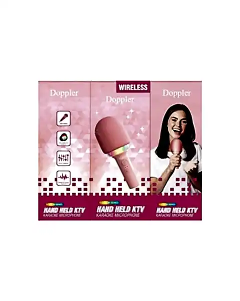 Doppler Rainbow Karaoke Pembe Mikrofon