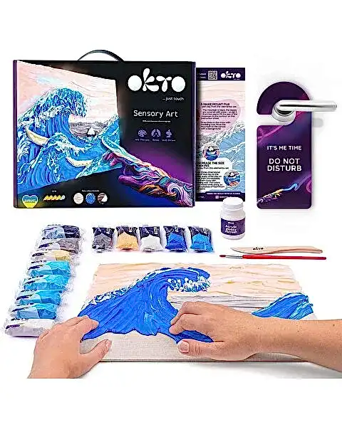 OKTO The Great Wave of Kanagawa 3D Duyusal Sanat Seti
