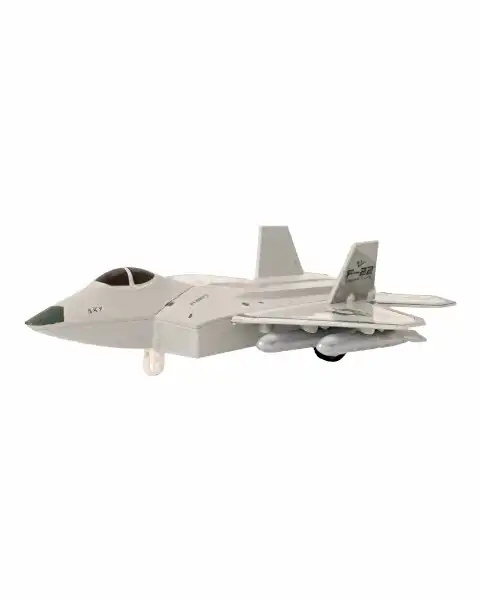 Metal Çek Bırak Savaş Uçağı F-22 Açık Gri