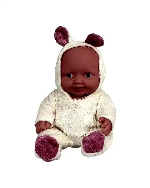 Tavşan Kostümlü Sesli Roza Et Bebek Beyaz