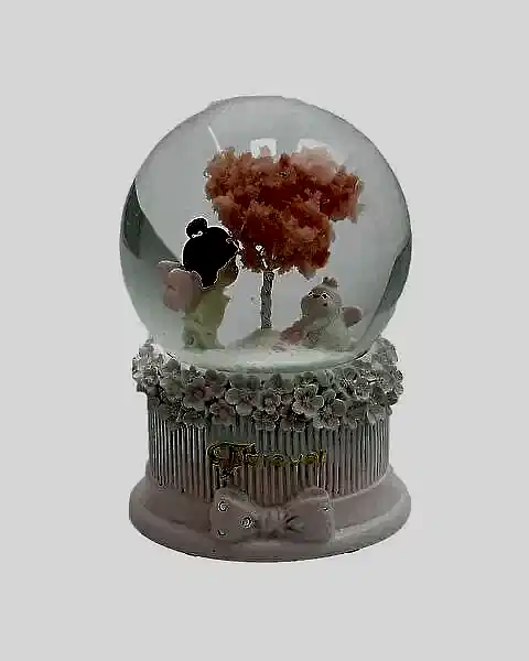 Kanatlı Melek Işıklı Kar Küresi