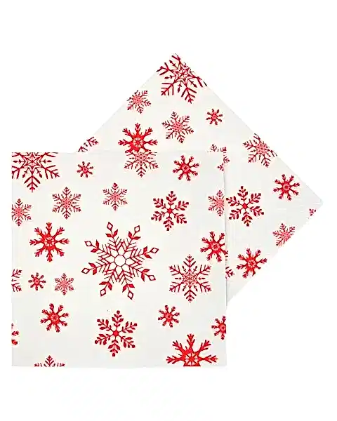 Yılbaşı Kar Taneli Desenli 16'lı Peçete