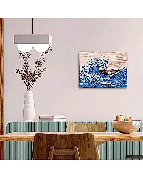 OKTO The Great Wave of Kanagawa 3D Duyusal Sanat Seti