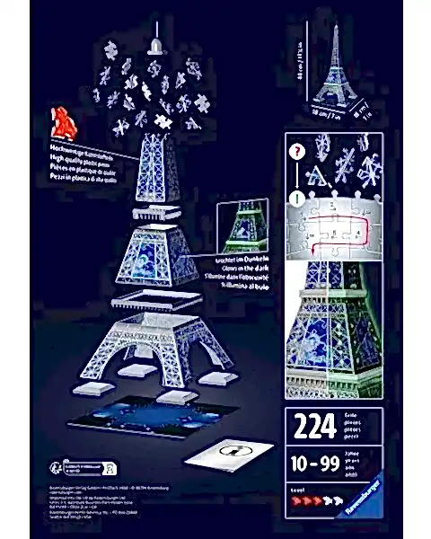 Ravensburger Karanlıkta Parlayan 3D Puzzle Eyfel