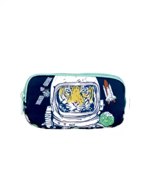 Kaukko Kids 3 Bölmeli Square Tiger  Kalem Çantası